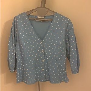 Madewell Polkadot Peplum Top